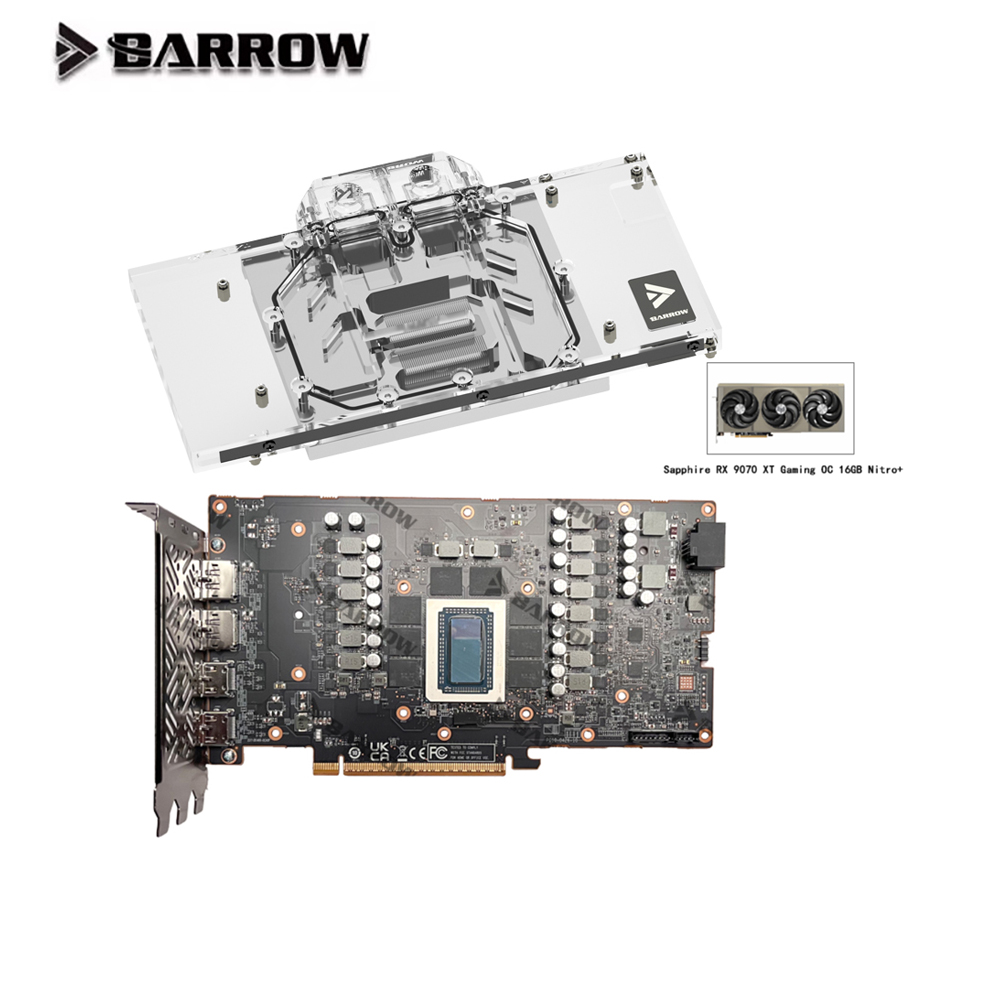 Barrow GPU Water Block For Sap - Rx 9070 16Gb review and price